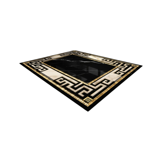 Luxury Black Gold Marble Rug Modern Living Room Decor 180x280cm