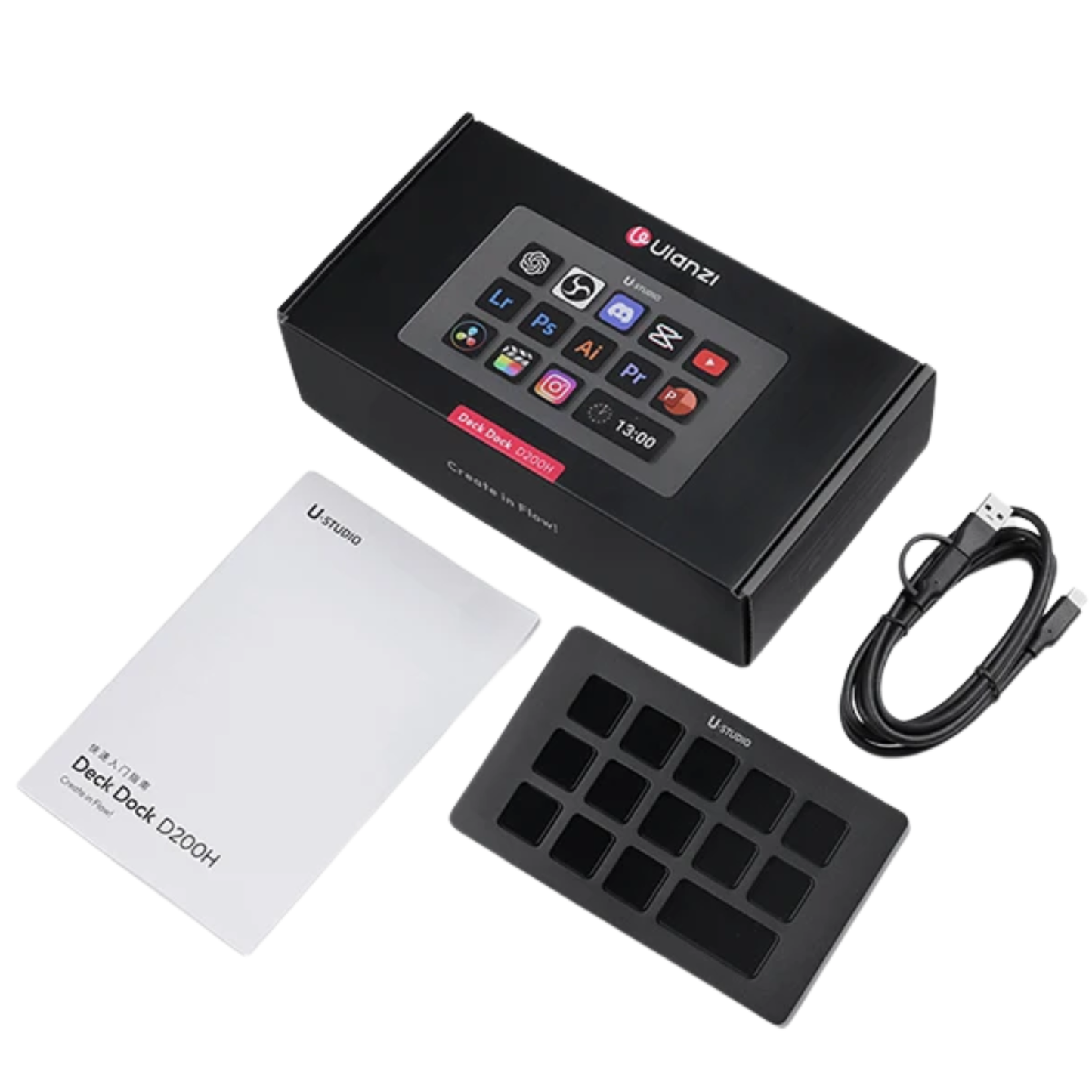 13-Key LCD Smart Stream Controller for Video Editing Gaming Office