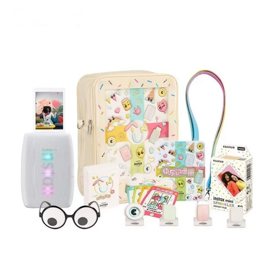 White Instant Mini Photo Printer Bundle with Accessories