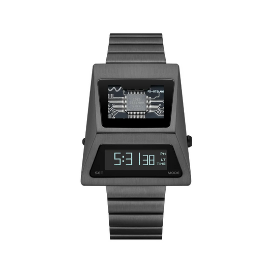 Cyberpunk OLED Digital Watch Grey Design