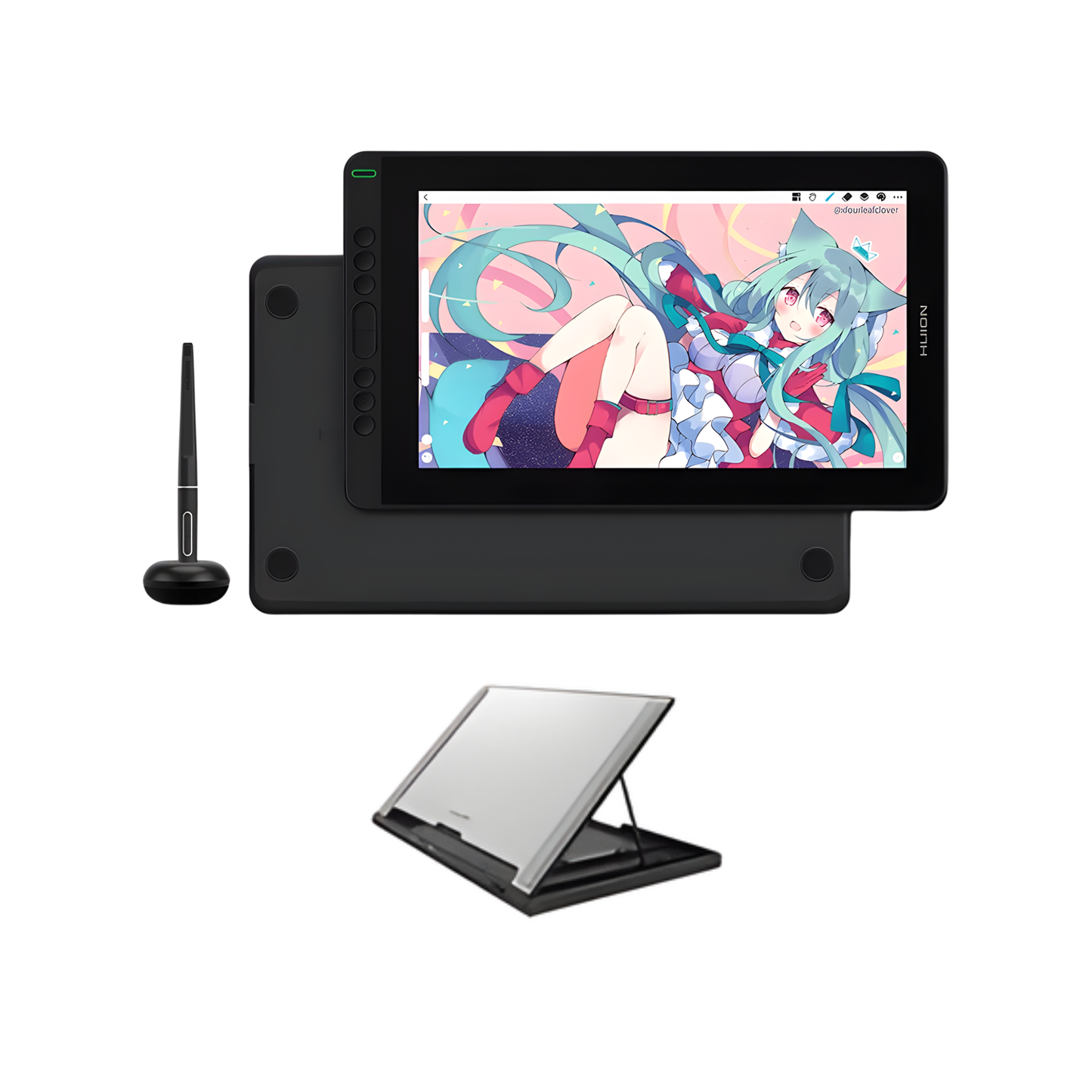 13 Inch Black Drawing Tablet Monitor with Stand 8192 Levels
