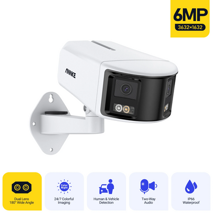 AI Human Detect 6MP POE CCTV Camera 180°