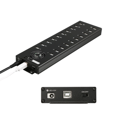 20-Port USB 2.0 Charging Hub with 12V Power Adapter