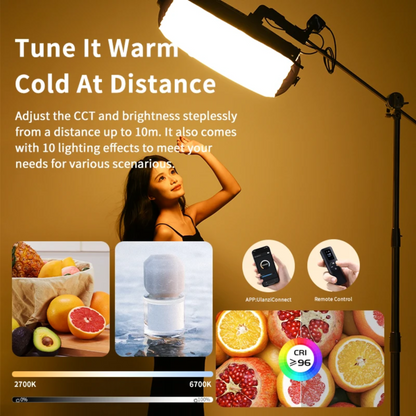60W Foldable LED Tube Light with Remote Control