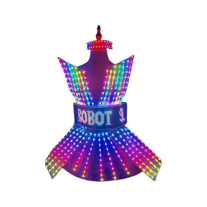 Shiny Laser Mirror Party Dress with LED Light Effects