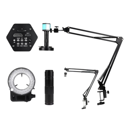 4K Electronics Microscope Camera 150x Zoom Stand Set