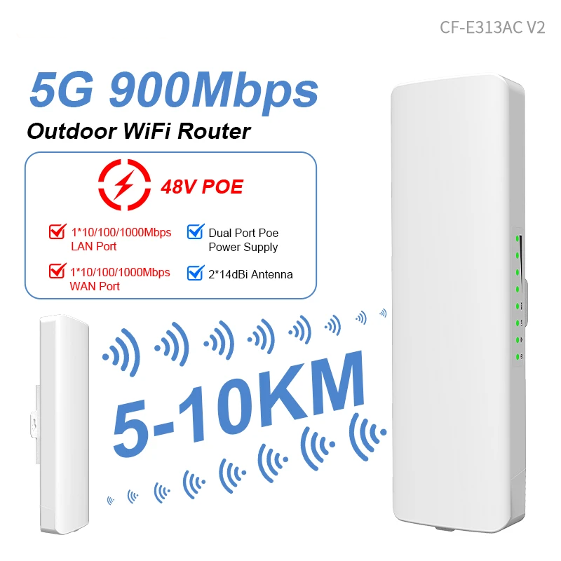 2PCS 5KM 5.8G Wireless Bridge Outdoor CPE Long Range Repeater