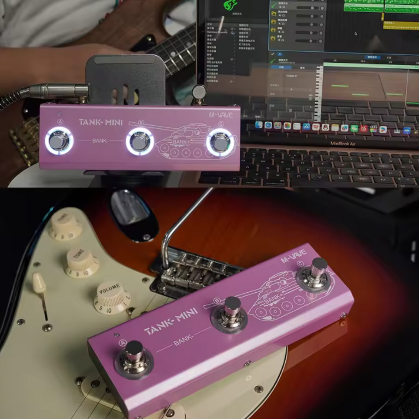 Mini Bass Effects Processor with Rechargeable Battery and Presets