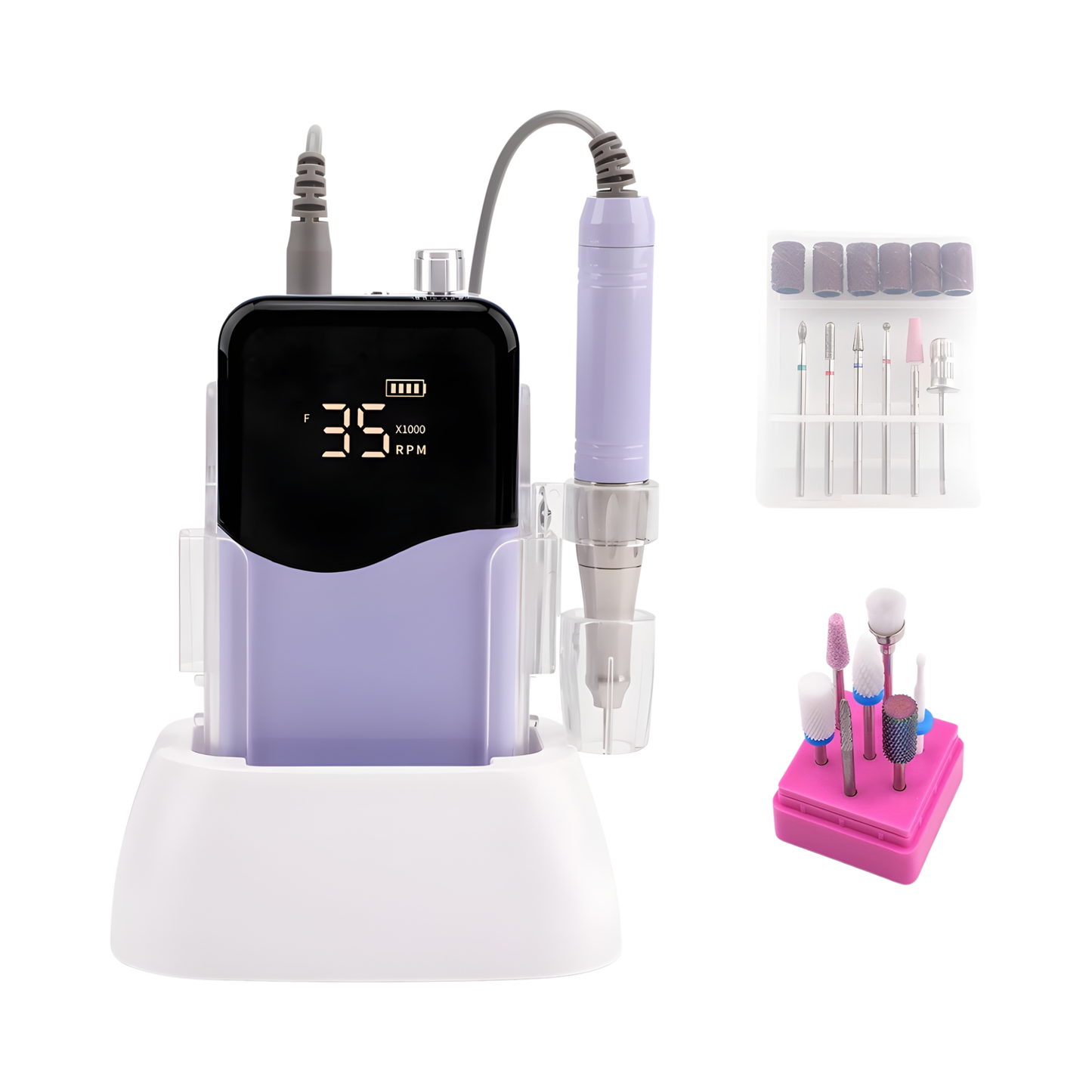 58-Piece Rechargeable Nail Drill 35000RPM Cordless Manicure Kit