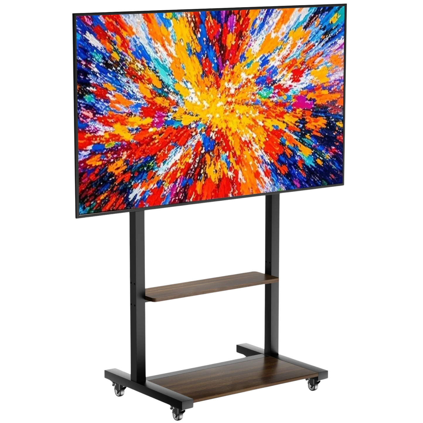 Portable Rolling TV Stand with Shelves 40–100 Inch
