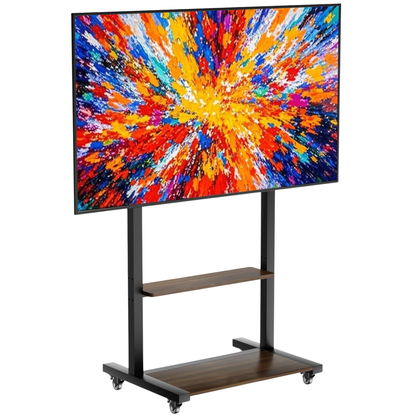Portable Rolling TV Stand with Shelves 40–100 Inch