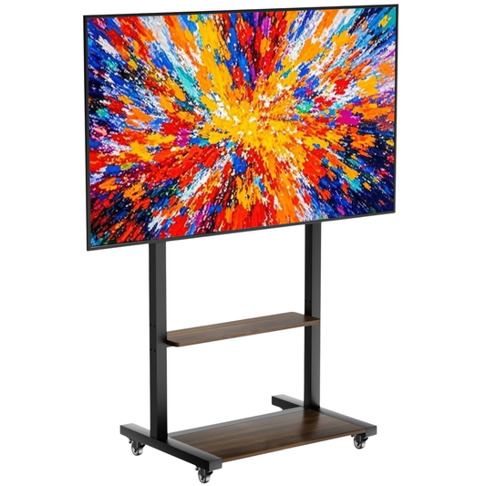 Portable Rolling TV Stand with Shelves 40–100 Inch