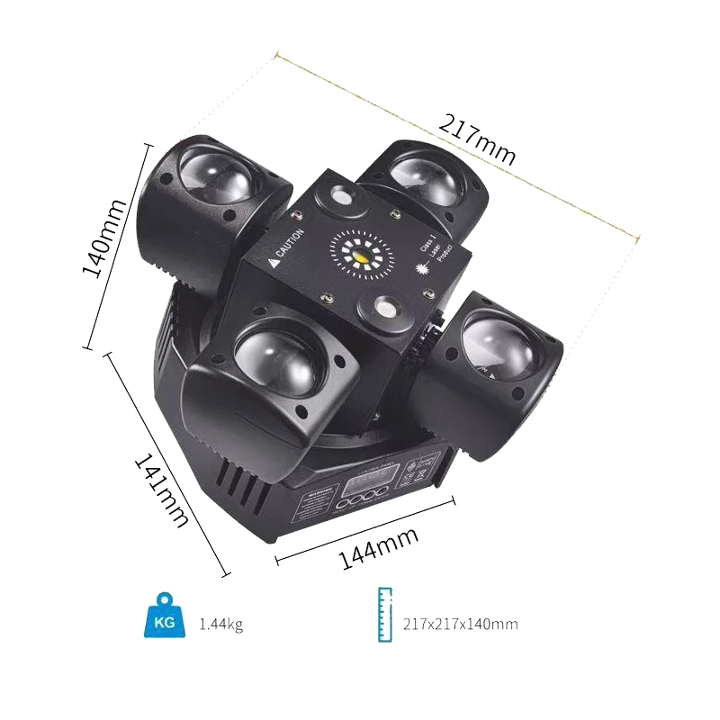 4-Arm LED Disco Light with Laser & Strobe Effects