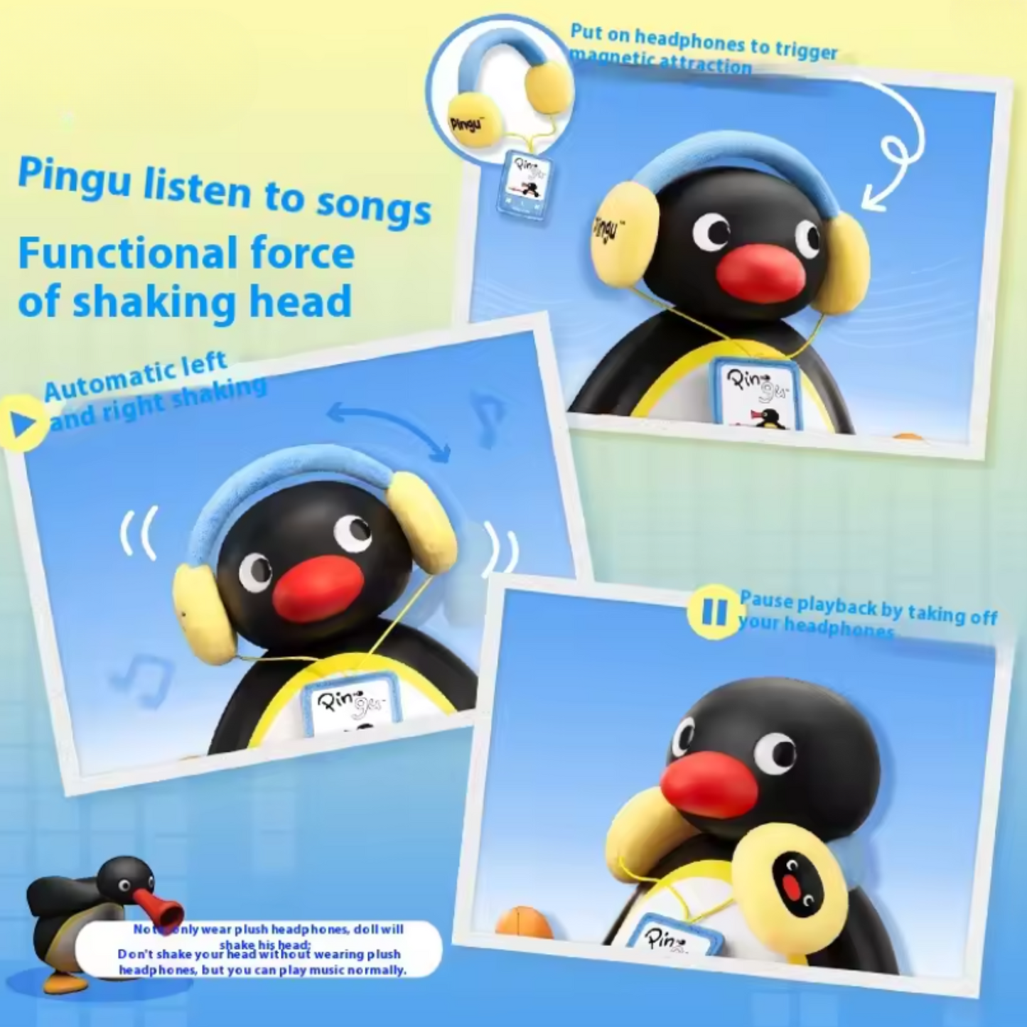 Portable Mini Bluetooth Speaker with Cute Shaking Head Design