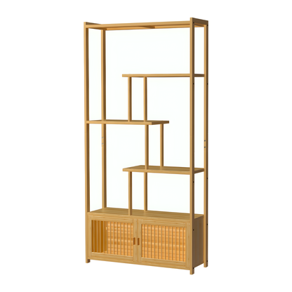 Bamboo Storage Rack with Multi-Level Shelves for Home