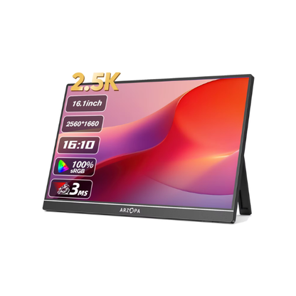 16 Inch QHD Portable Monitor USB-C HDMI for Laptop Gaming