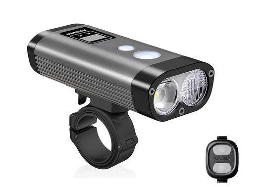 OLED Bike Front Light with Wireless Remote IPX8 Waterproof