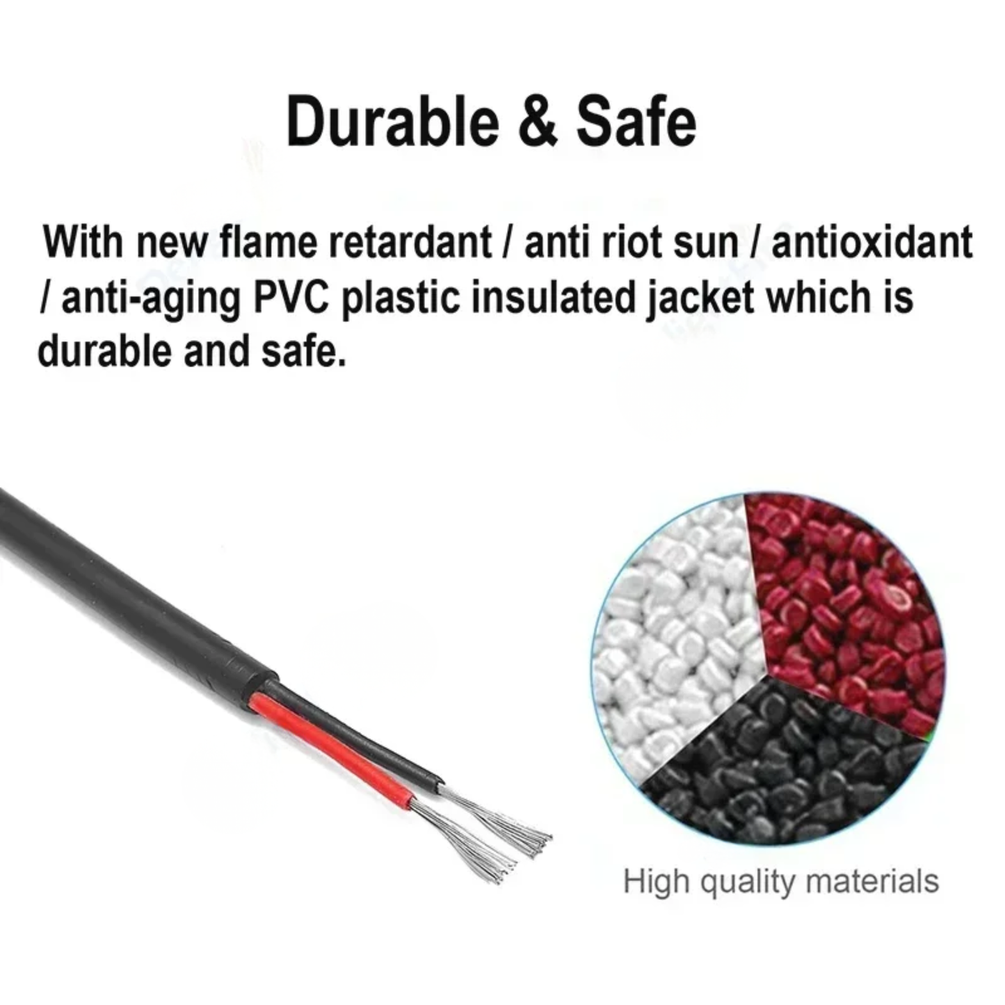 2 Core 20AWG 50M White PVC LED Wire