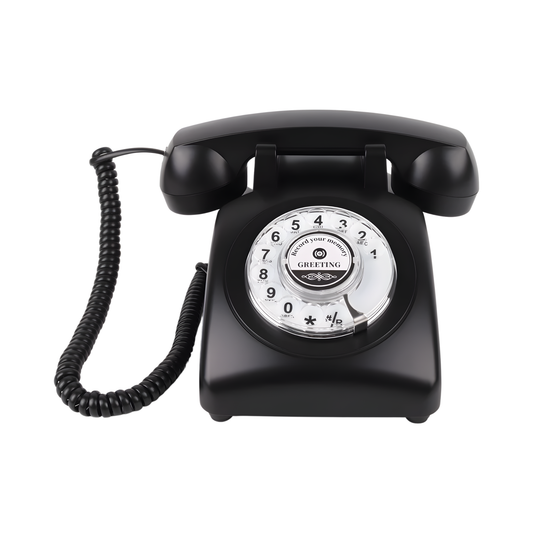 Black Welcome Audio Guestbook Phone for Events