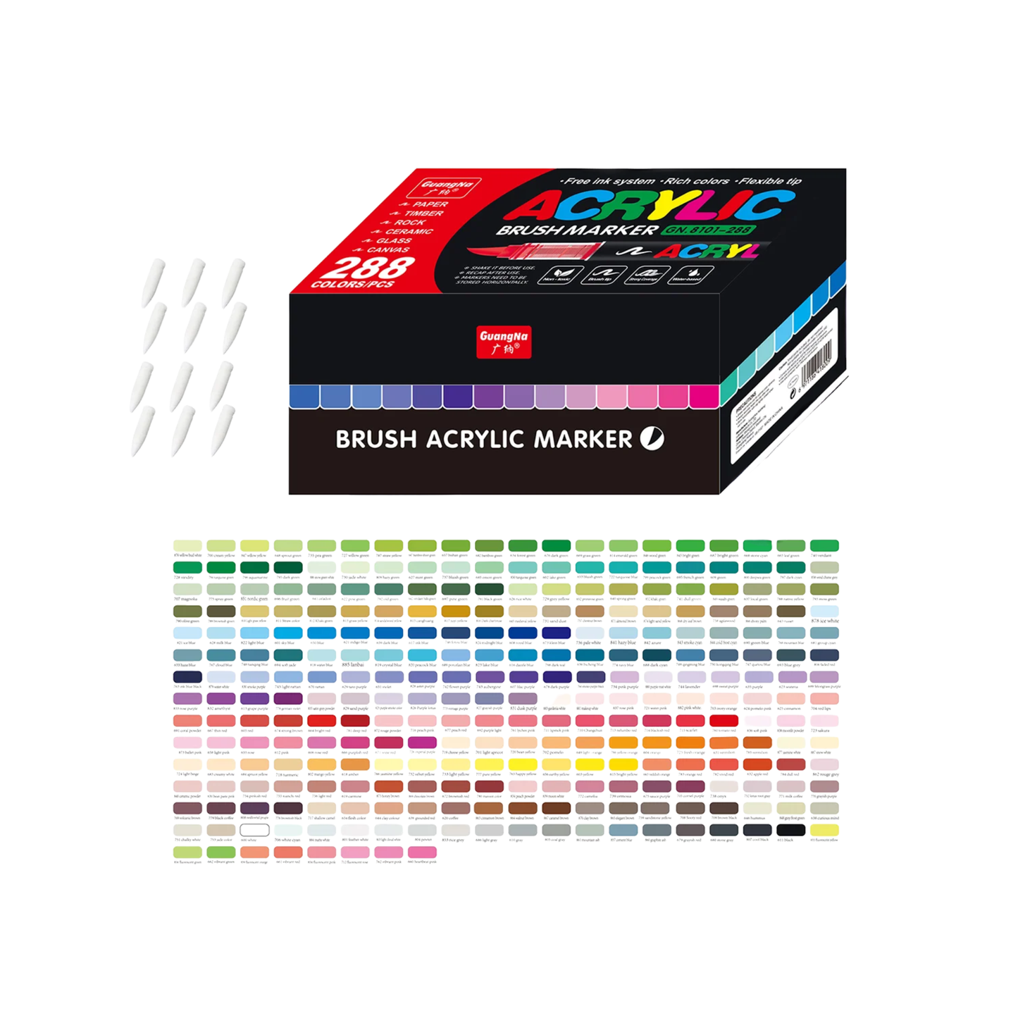 288 Colours Liquid Acrylic Markers for Creative Painting