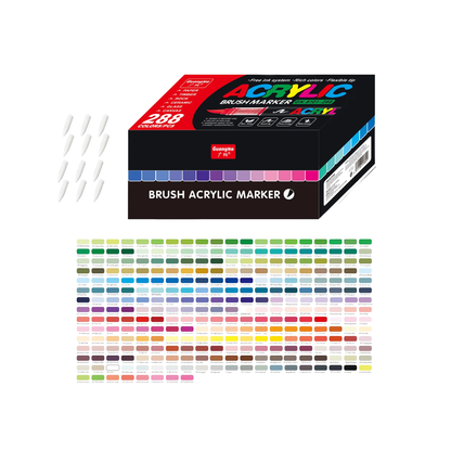 288 Colours Liquid Acrylic Markers for Creative Painting
