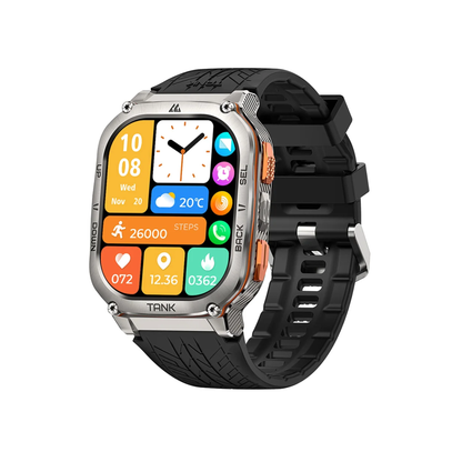 Silver GPS Smartwatch with Fitness and Health Tracking