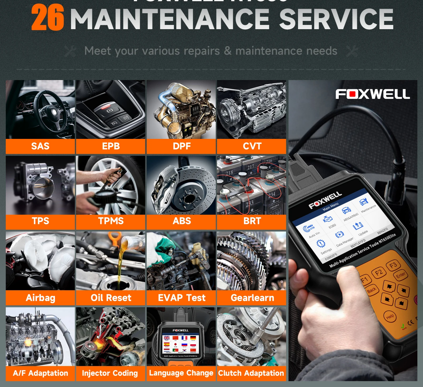 NT650 ELITE OBD2 Automotive Diagnostic Scanner Professional