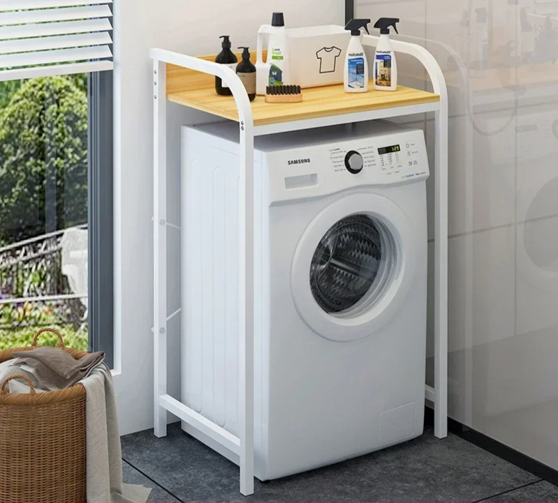 110cm White Bathroom Floor Organizer Storage Rack