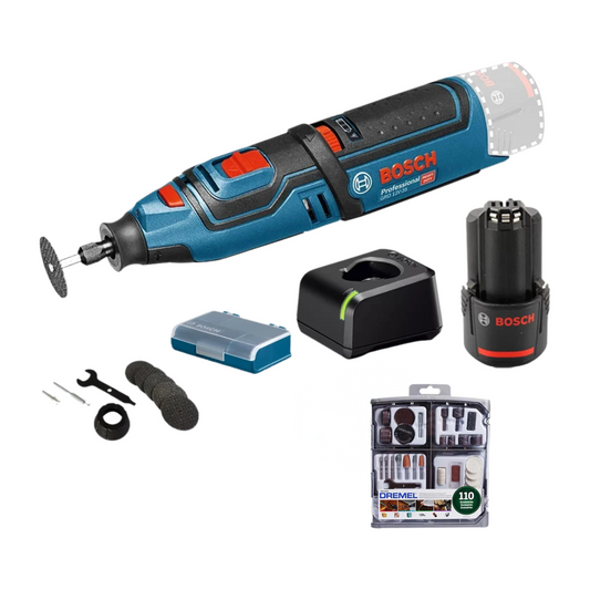 12V Cordless Rotary Tool Kit with Battery and 110 Accessories