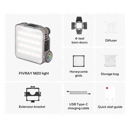 Portable M20 20W LED Fill Light Combo Kit