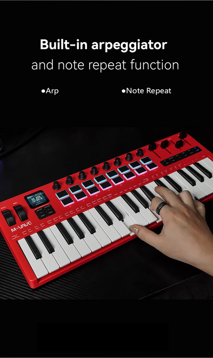 Pro 37 Key MIDI Keyboard with 8 Knobs and Synth