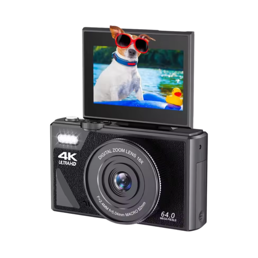 Portable 4K Vlogging Camera WiFi Camcorder with 128GB Card