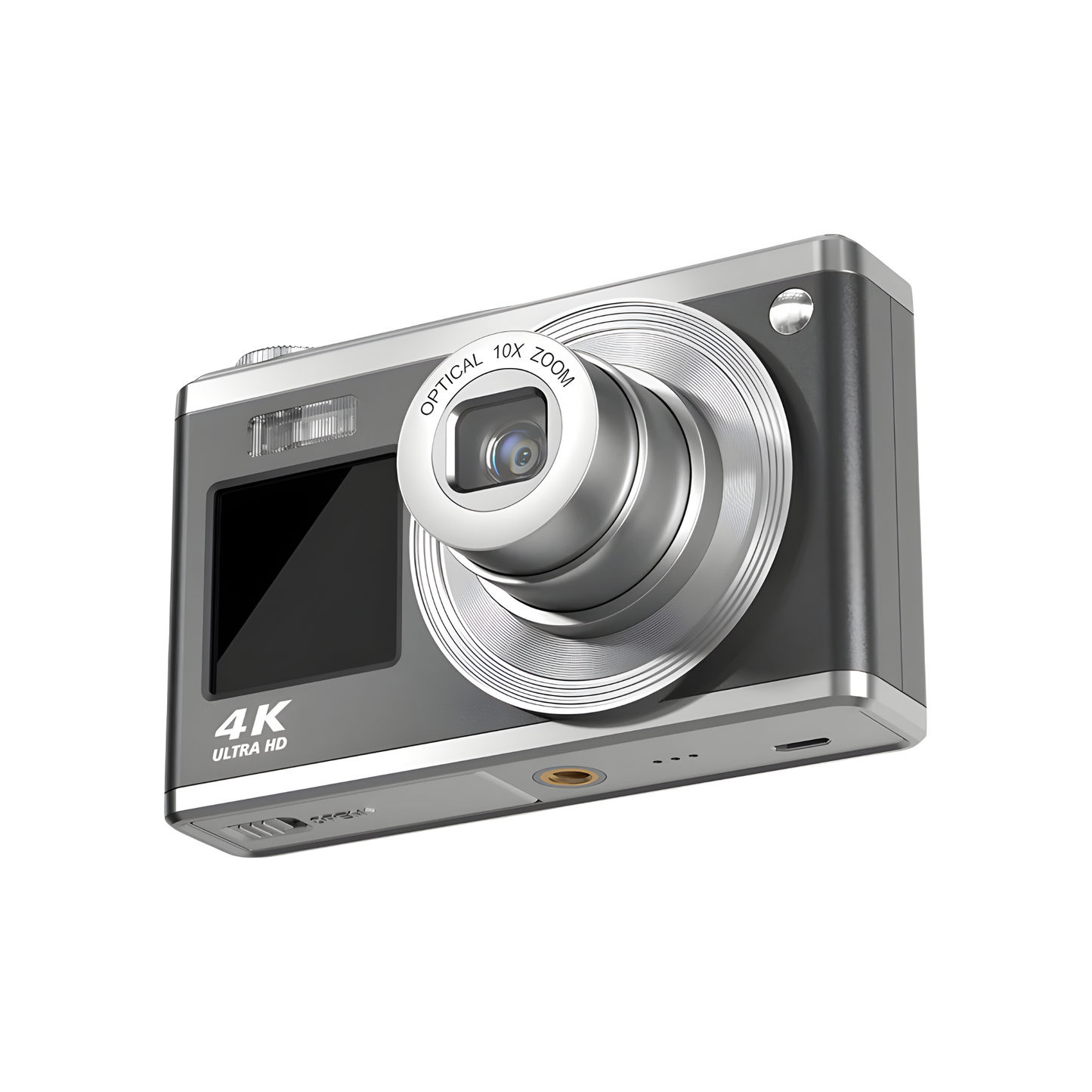 Black 4K Waterproof Dual Screen Digital Camera with 32GB Card