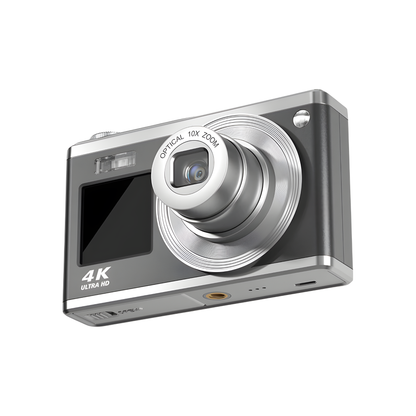 Black 4K Waterproof Dual Screen Digital Camera with 32GB Card