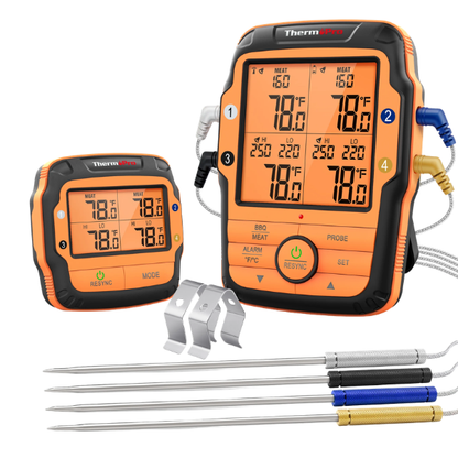 Wireless Meat Thermometer 4 Probes 150m Range