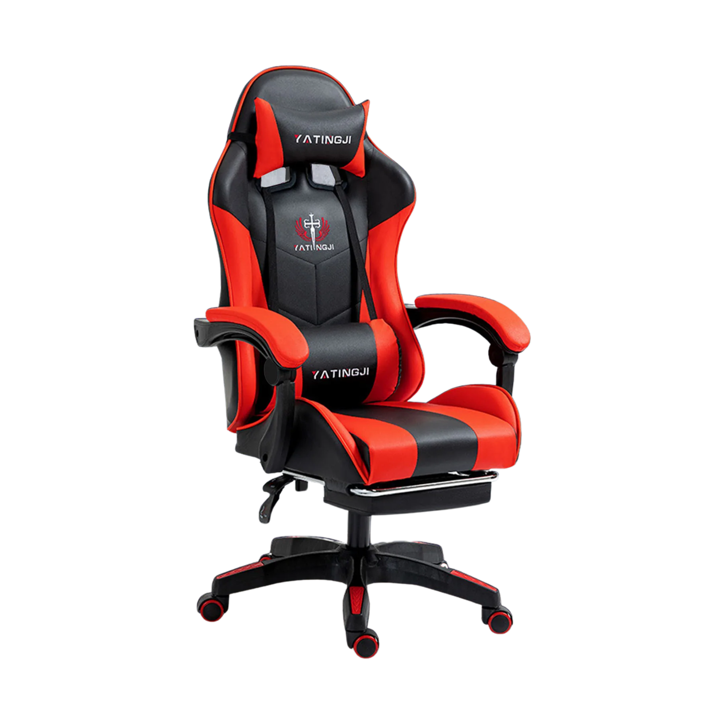 Adjustable Red Gaming Chair with Footrest Racing Office Chair