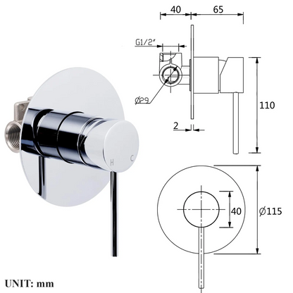 Round Rain Shower Head 2in1 Twin Shower Set