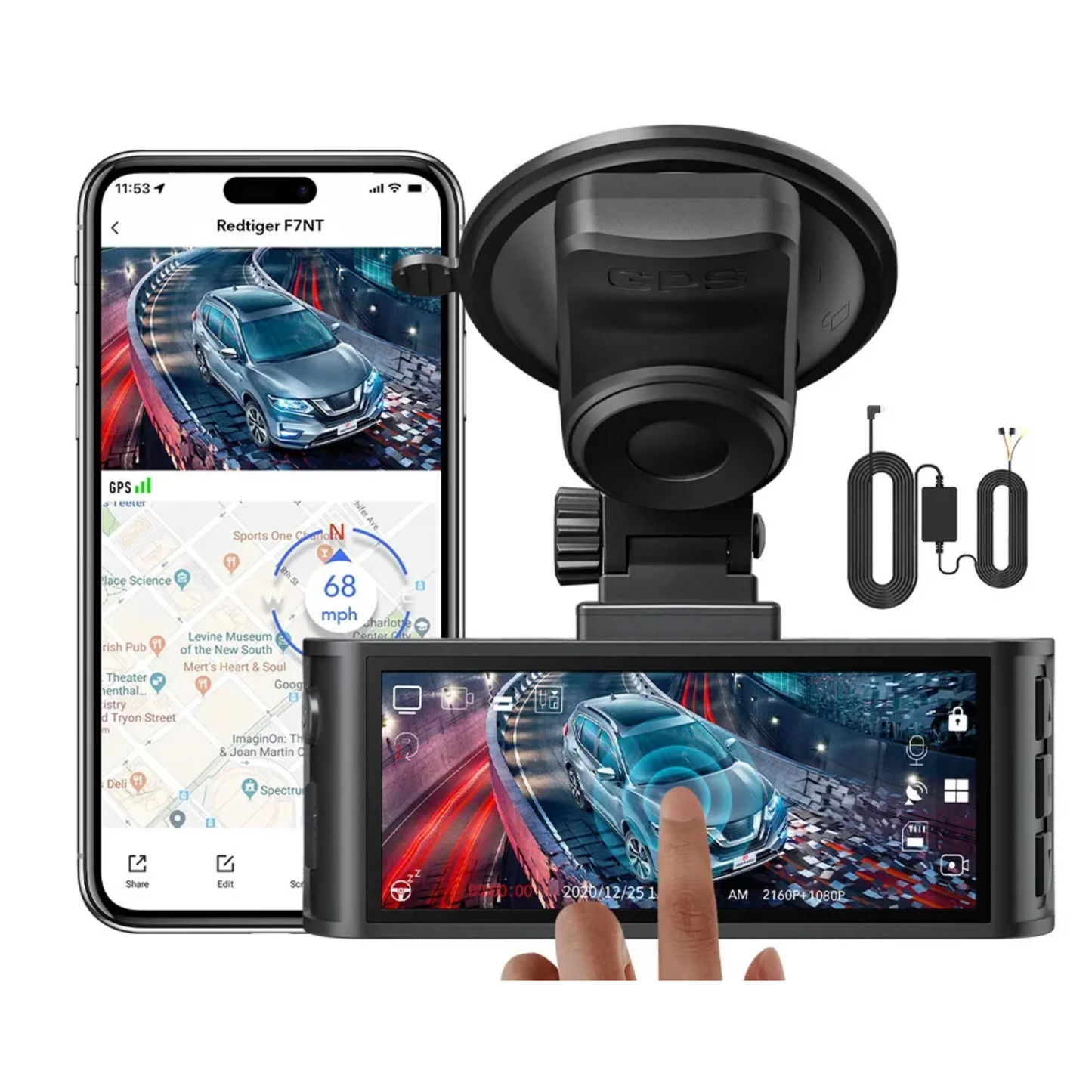 4K Front & Rear Dash Camera Starvis 2 WiFi with Hardwire Kit