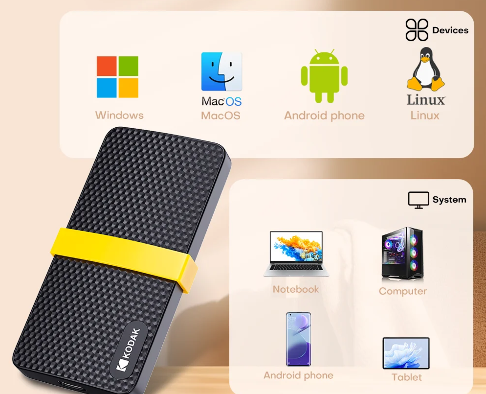 Portable 1TB External SSD USB 3.1 for Laptop PC PS4