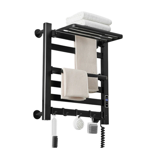 58cm Black Smart Electric Towel Rail for Bathroom