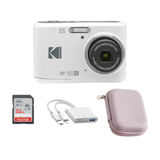 Kodak Pixpro FZ45 White Full HD 16MP Digital Camera with 4x Zoom and SD Card