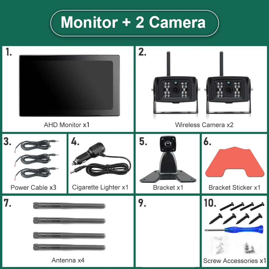 Wireless 10" Digital DVR 2-Camera Setup