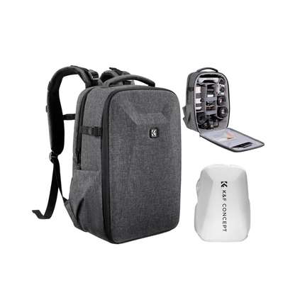 Waterproof 22L Camera Backpack Gray – Large Travel Photography Bag
