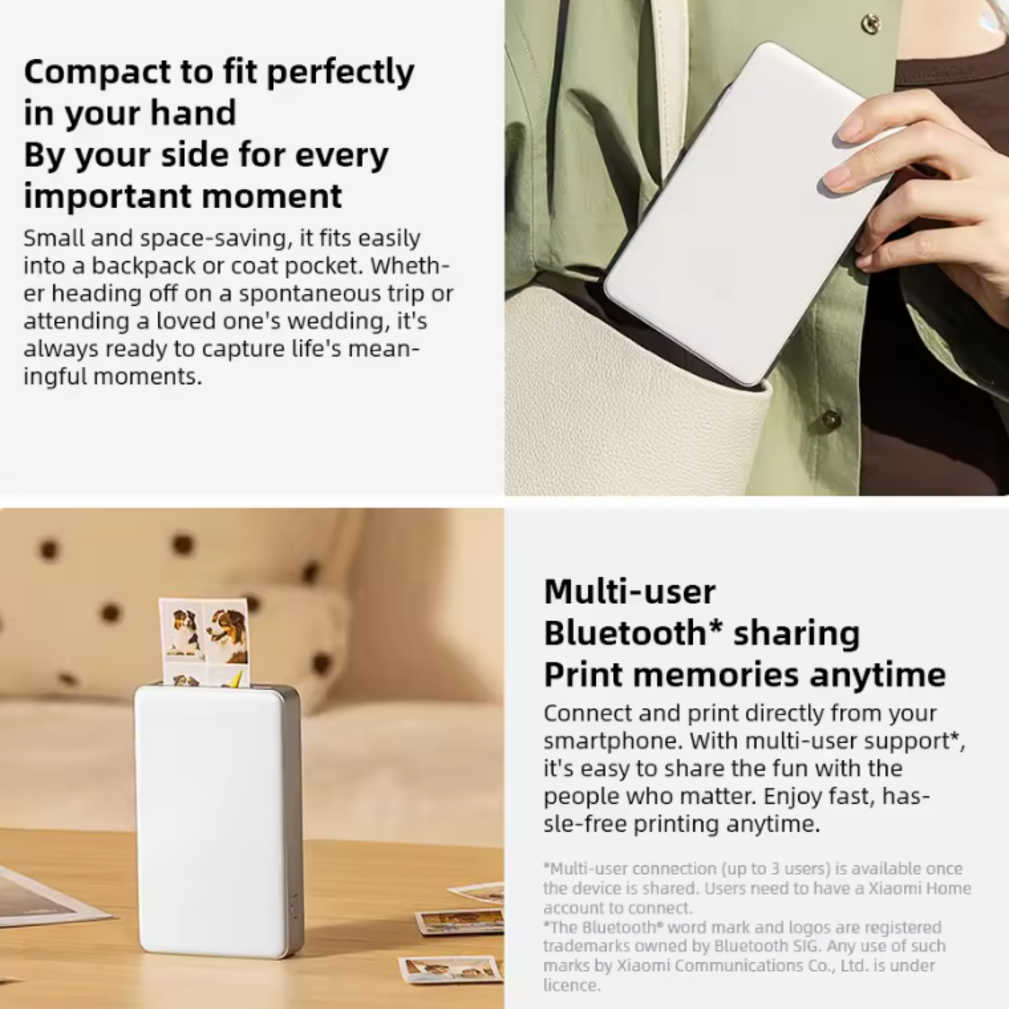 Portable Mi Photo Printer Pro 1 with Bluetooth 5.2