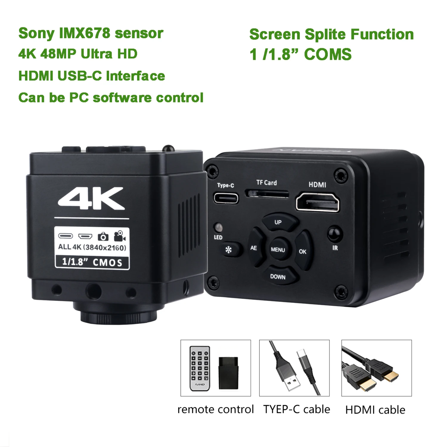Sony IMX678 4K Microscope Camera for Industrial Use