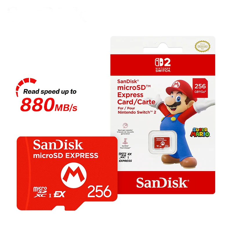 SanDisk 256GB microSD Express Memory Card for Switch 2 Ultra Fast