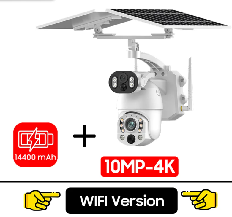 4K Solar Dual-Lens PTZ Security Camera 10MP WiFi