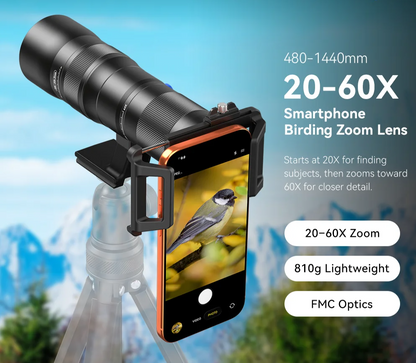 20-60x Telephoto Zoom Lens for Smartphones