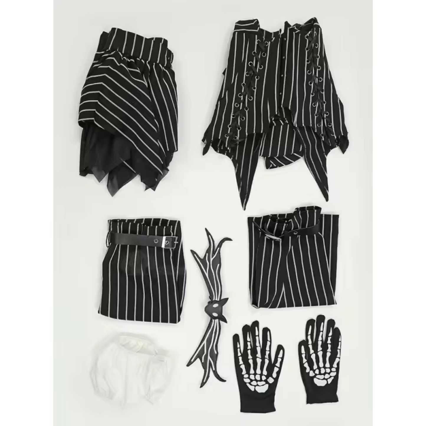 Women’s Halloween Cosplay Costume with Gloves Long Sleeve Top Skirt