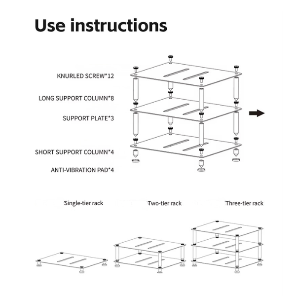 Modular Desktop HiFi Equipment Rack CD Decoder Amplifier Stand